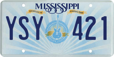 MS license plate YSY421
