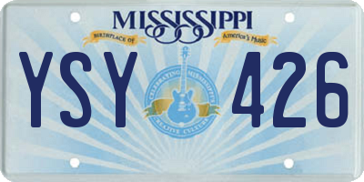 MS license plate YSY426
