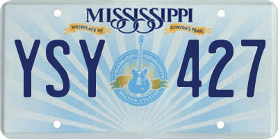 MS license plate YSY427