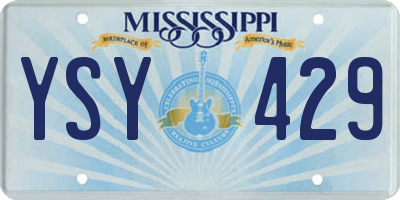 MS license plate YSY429