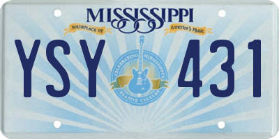 MS license plate YSY431