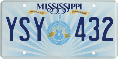 MS license plate YSY432