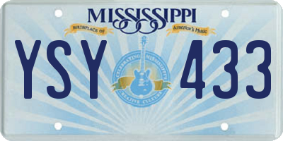 MS license plate YSY433