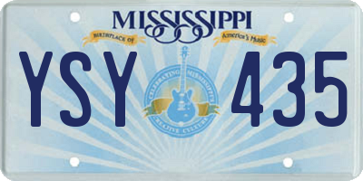 MS license plate YSY435