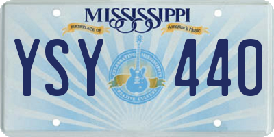 MS license plate YSY440