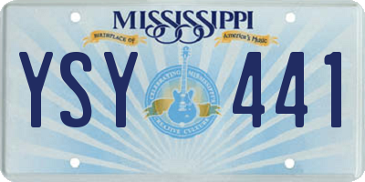 MS license plate YSY441