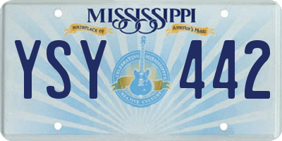 MS license plate YSY442