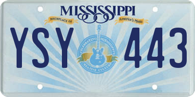MS license plate YSY443