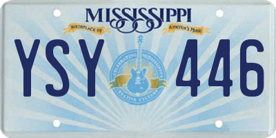 MS license plate YSY446