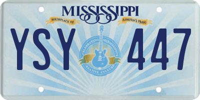 MS license plate YSY447