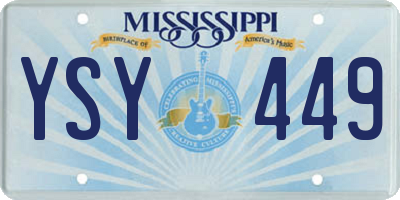 MS license plate YSY449