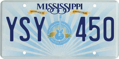 MS license plate YSY450