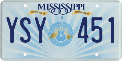 MS license plate YSY451