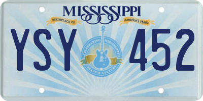 MS license plate YSY452