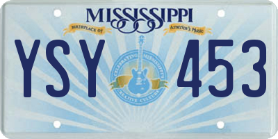 MS license plate YSY453
