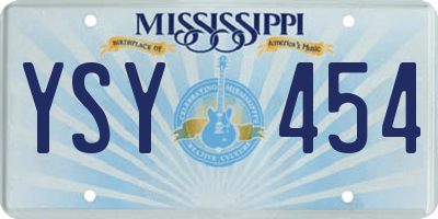 MS license plate YSY454