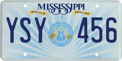 MS license plate YSY456