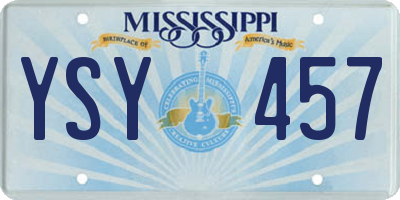 MS license plate YSY457