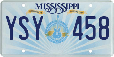 MS license plate YSY458