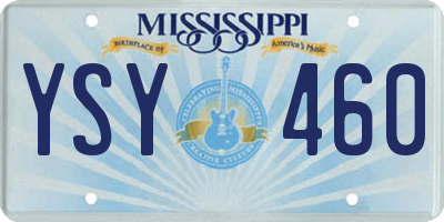 MS license plate YSY460