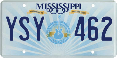 MS license plate YSY462