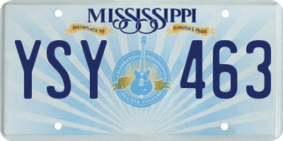 MS license plate YSY463