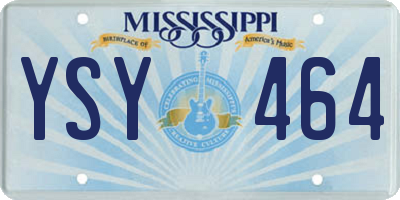 MS license plate YSY464