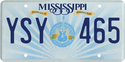 MS license plate YSY465