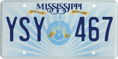MS license plate YSY467
