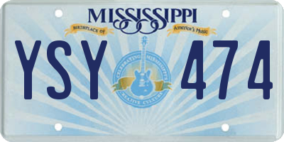 MS license plate YSY474
