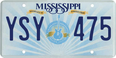 MS license plate YSY475