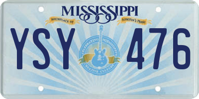 MS license plate YSY476