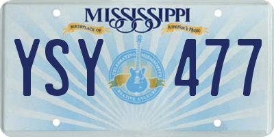 MS license plate YSY477