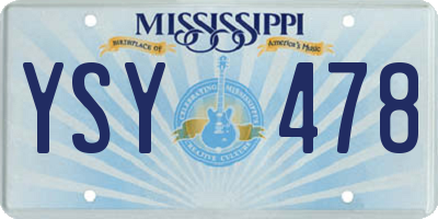 MS license plate YSY478