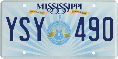 MS license plate YSY490