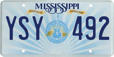 MS license plate YSY492
