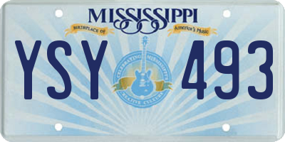 MS license plate YSY493