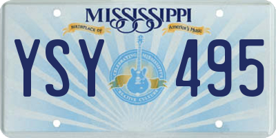 MS license plate YSY495
