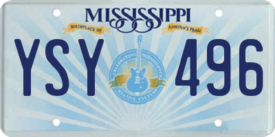 MS license plate YSY496