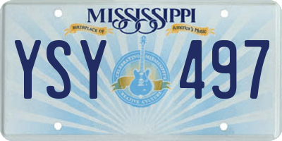 MS license plate YSY497