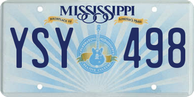 MS license plate YSY498