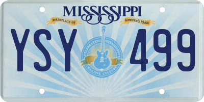 MS license plate YSY499