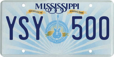 MS license plate YSY500