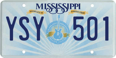 MS license plate YSY501