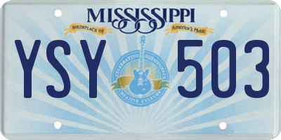 MS license plate YSY503
