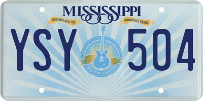 MS license plate YSY504