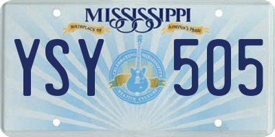 MS license plate YSY505