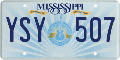 MS license plate YSY507