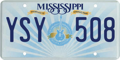 MS license plate YSY508
