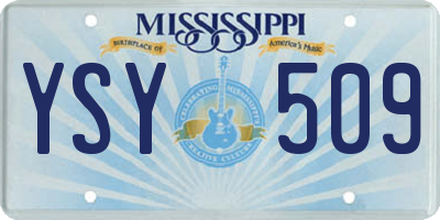 MS license plate YSY509